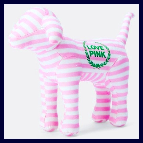 💕ⓅⒾⓃⓀ ⓋⓈ Plush Pink & White Striped Pup💕 - Picture 1 of 5